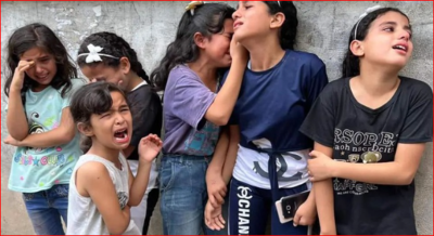 فریاد مرگ انسانیت در چشمان گریان کودکان غزه