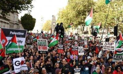 تظاهرات در پایتخت انگلیس برای توقف جنگ علیه غزه